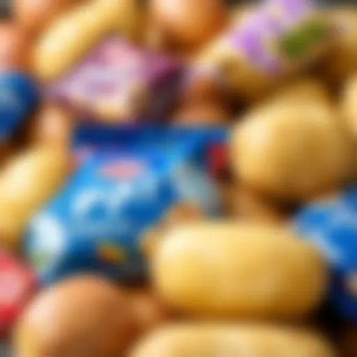 Variety of frozen potato products