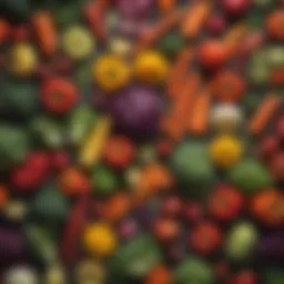 Fresh vegetables arranged in an artistic manner