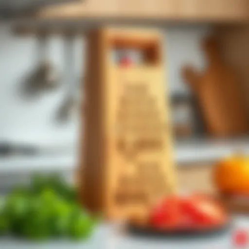 Elegant wooden grater displayed on a kitchen countertop
