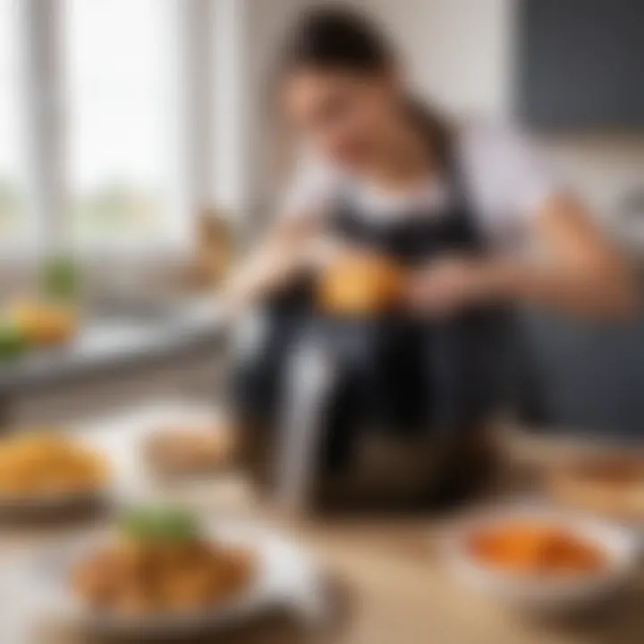 User enjoying healthy food from Airfryer Philips