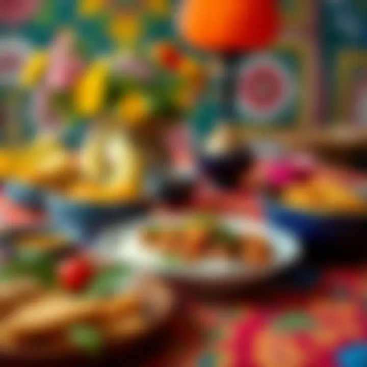 Traditional Turkish dish beautifully arranged on a vibrant table setting