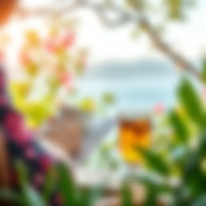 Relaxing with Aycex Detox Tea A serene setting showcasing a person enjoying Aycex detox tea outdoors