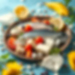 Vibrant sources of B12 vitamin such as fish and dairy products