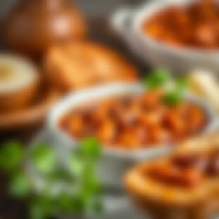 Savory Delight: Baked Beans on Toast Close-up of a bowl of rich, savory baked beans on toast