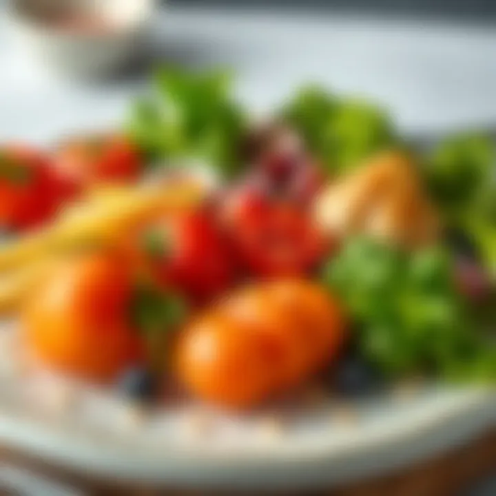 Healthy Diet with B12-Rich Ingredients Healthy balanced meal showcasing B12-rich foods