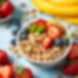 Nutritious breakfast bowl for babies filled with fruits and cereals