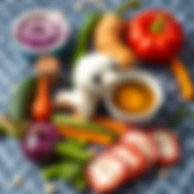 Ingredients for Delicious Begova Soup Ingredients laid out for making Begova soup