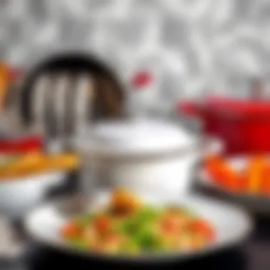 Performance and Style in Elegant Cookware Elegant presentation of pots emphasizing performance and style