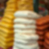 Freshly stacked yufka dough at a market
