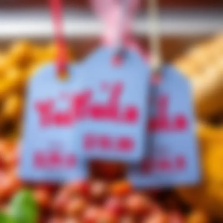 Price tags showing current yufka prices