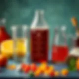 Conceptual illustration of measurement units with a focus on liters and milliliters