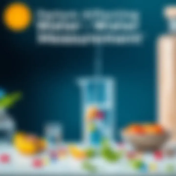 Factors Affecting Water Measurement A scientific illustration depicting factors affecting water measurement.