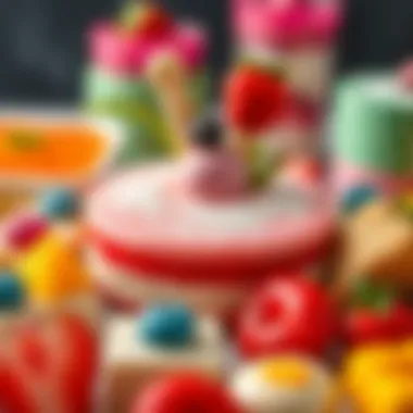 Innovative Dessert Ideas with Biskrem Çubuk A creative dessert arrangement featuring Biskrem Çubuk as a central element