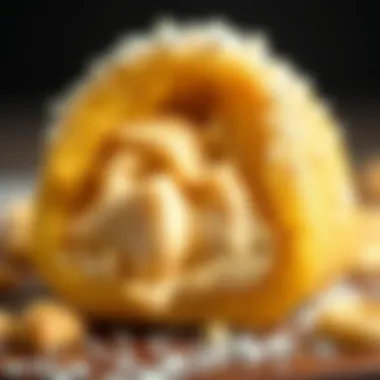 Creamy Indulgence of Biskrem Çubuk Close-up of the creamy filling inside a Biskrem Çubuk, highlighting its texture