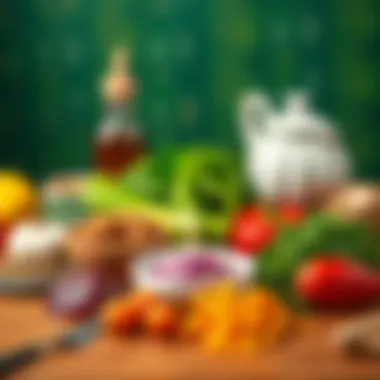 Ingredients for bulgurlu köfte arranged on a wooden table.