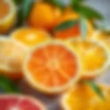 Vibrant citrus fruits rich in vitamin C