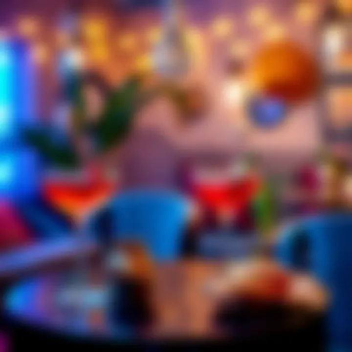 Charming Cocktail Party Setting Charming atmosphere of a cocktail party with stylish decor