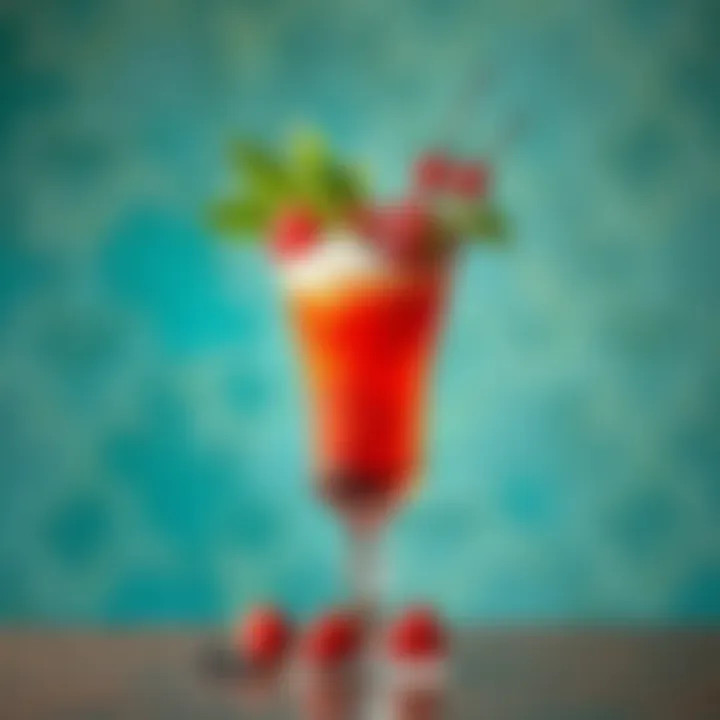 Innovative Cocktail with Creative Garnish Innovative cocktail garnished with herbs and fruits