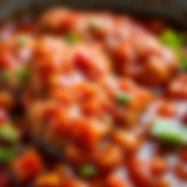 Close-Up of Crispy Chicken Sauce with Rich Texture A close-up of crispy chicken sauce highlighting its rich texture
