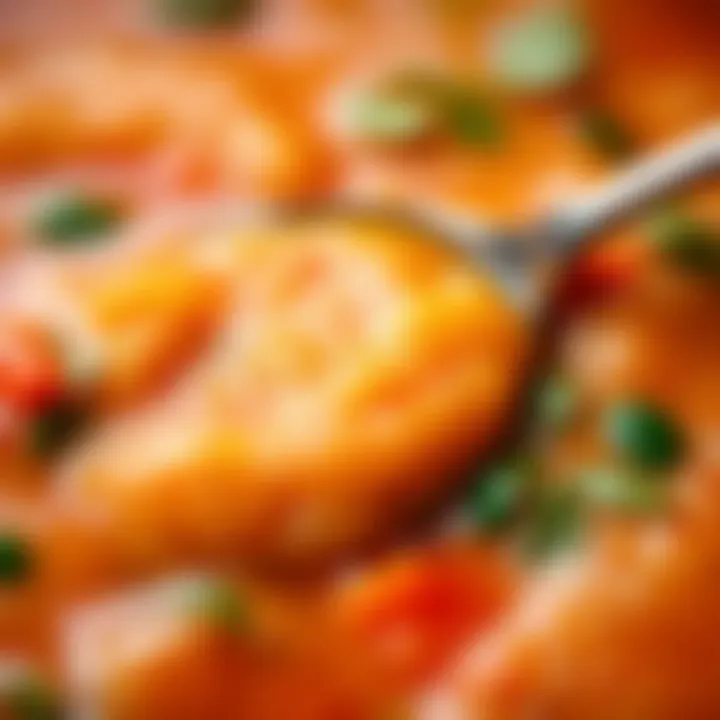 Rich Textural Detail of Begova Soup A close-up of the rich texture of Begova soup