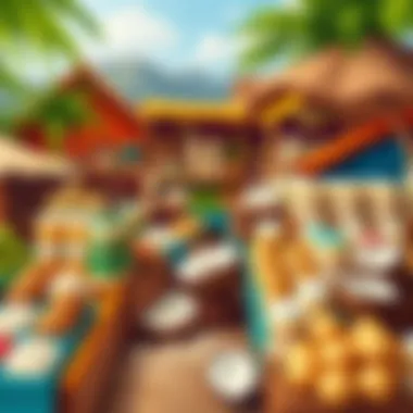 A vibrant market scene filled with an assortment of coconut oil products