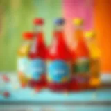 Colorful syrup bottles for children