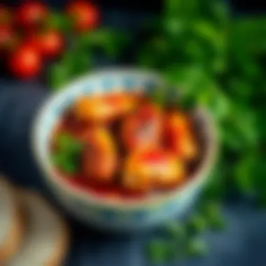 Crispy Chicken Sauce with Fresh Herbs A vibrant bowl of crispy chicken sauce with fresh herbs