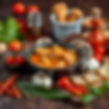 Ingredients required for crispy chicken sauce beautifully arranged