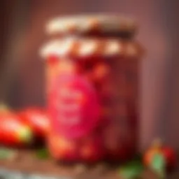A jar of damla sakızlı reçel showcasing its unique texture and color