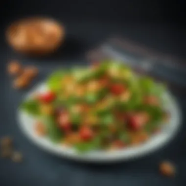 Spinach Salad: A Nutrient-Packed Iron Source A plate of spinach salad topped with nuts and seeds