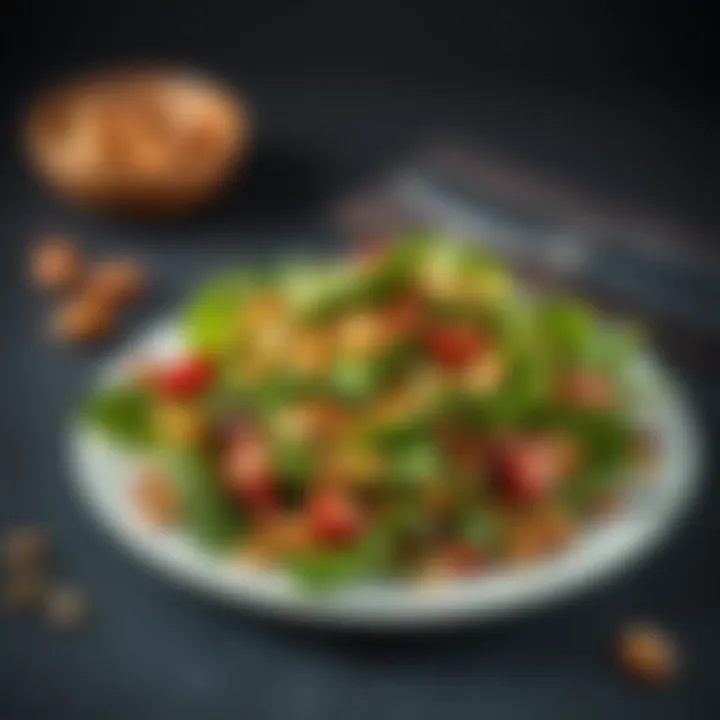 Spinach Salad: A Nutrient-Packed Iron Source A plate of spinach salad topped with nuts and seeds
