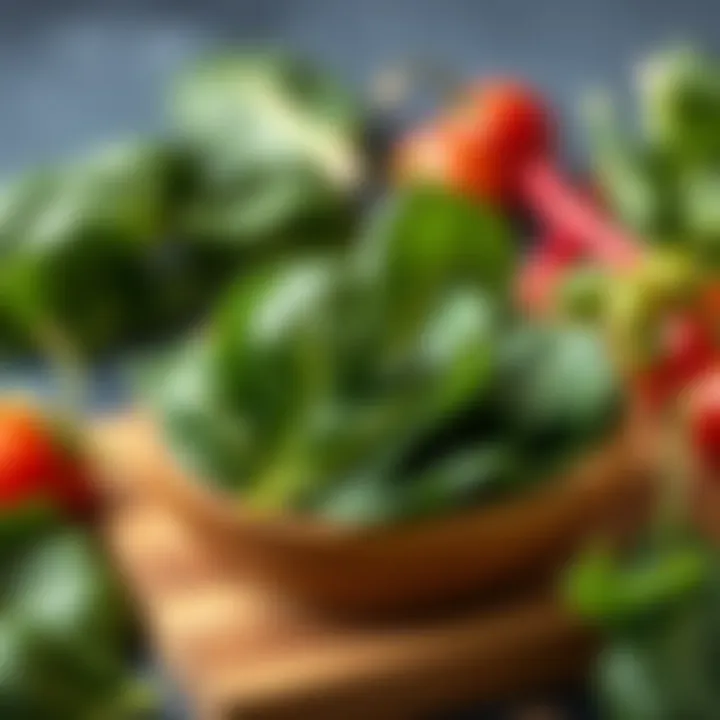 Spinach: A Rich Source of Iron Fresh spinach rich in iron