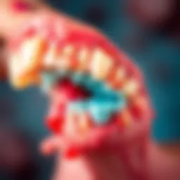 Close-up of dental tartar on teeth