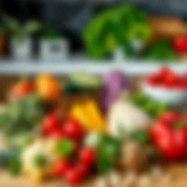 Fresh Ingredients for a Healthy Snack Fresh ingredients for diet salty cake displayed on a kitchen counter
