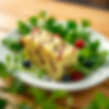 Elegant Presentation of Diet Salty Cake A beautifully plated diet salty cake served with greens
