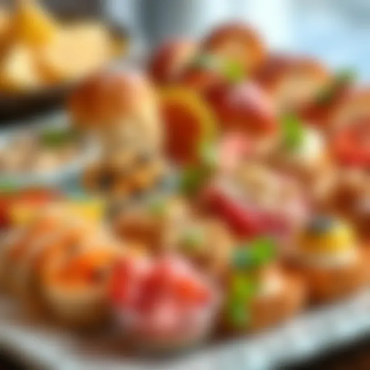 Diverse Appetizer Selection for Iftar An assortment of appetizers presenting a variety of flavors