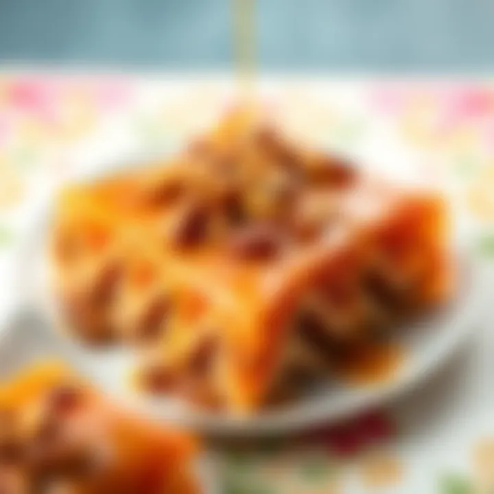 Golden Elegance: Baklava with Nuts and Syrup Golden baklava drizzled with syrup and topped with nuts