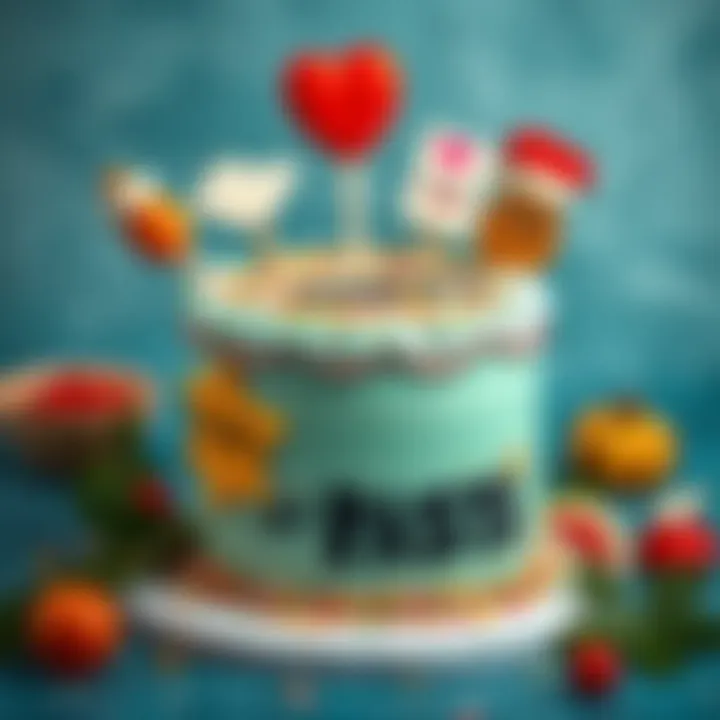 Creative Cake Design with Playful Messages Creative cake design featuring playful messages