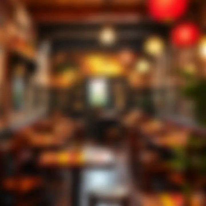 A traditional çiğ köfte restaurant with a cozy atmosphere, showcasing its unique decor.