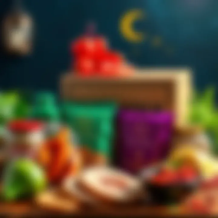 Essential Items in Ramadan Packages A selection of essential items typically included in Ramadan food packages