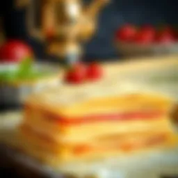 Layers of phyllo dough ready for baklava