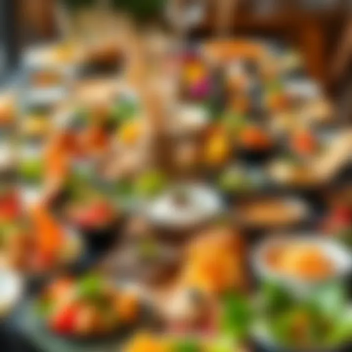 A beautifully arranged table showcasing an array of dishes highlighting creativity in presentation.