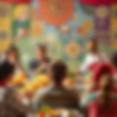 A diverse group reflecting on cultural aspects of fasting