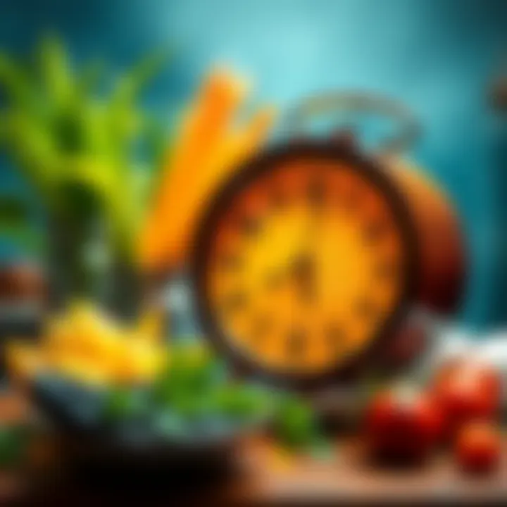 Illustration of a clock signifying fasting hours