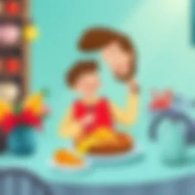 Cherished Moments on Father's Day An illustration of a father and child sharing precious moments together