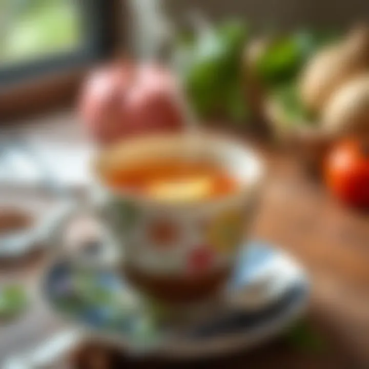 Enjoying a Cup of Fennel Tea A steaming cup of fennel tea