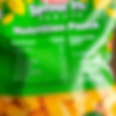 Nutritional Values of Sprout Pasta Close-up of nutritional information on sprout pasta packaging