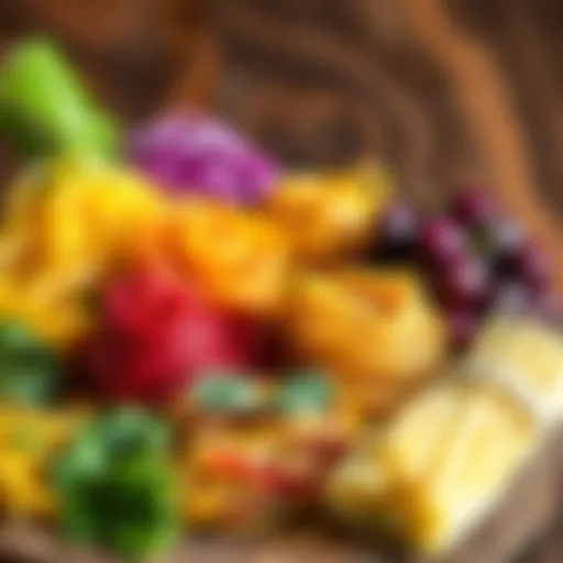 A variety of sprout pasta types on a wooden background