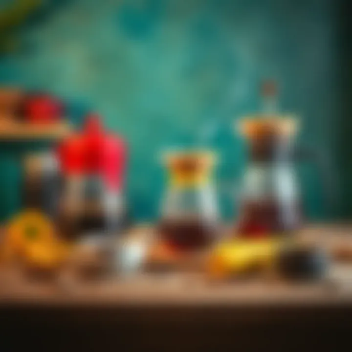 Coffee Brewing Equipment Coffee brewing equipment arranged on a wooden table