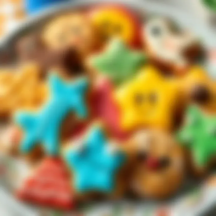 An assortment of gluten-free cookies on a decorative plate, highlighting their different shapes and sizes.